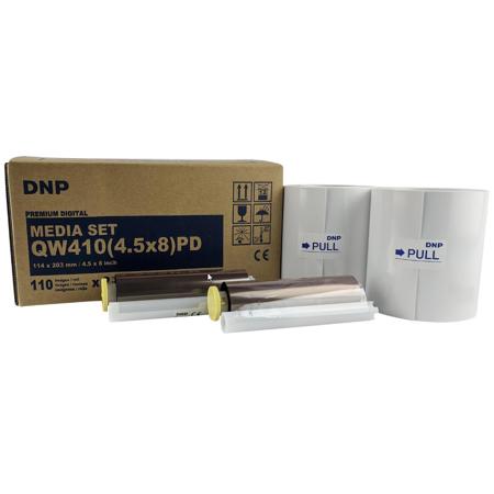 DNP Premium Digital Media for QW410 Printer, 4.5x8" Roll 110 Print/Roll, 2 Rolls