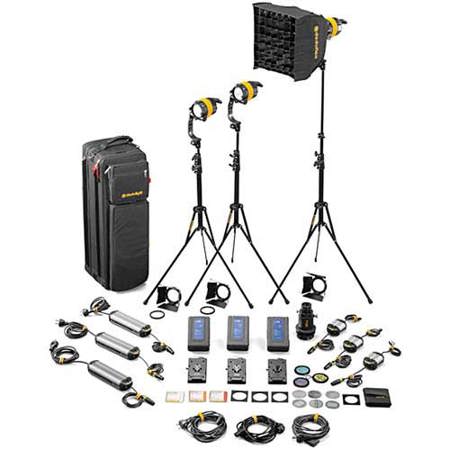 Dedolight Daylight LED 3-Light Master Kit (Mains & Battery Operation)
