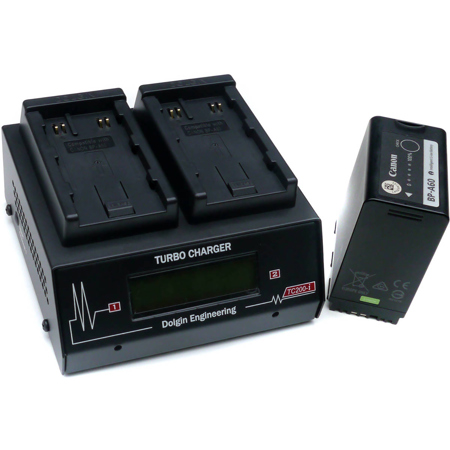 Dolgin Engineering TC200-i Two-Position Simultaneous Charger with Digital LCD Display for Canon BP-A30 and BP-A60 Batteries