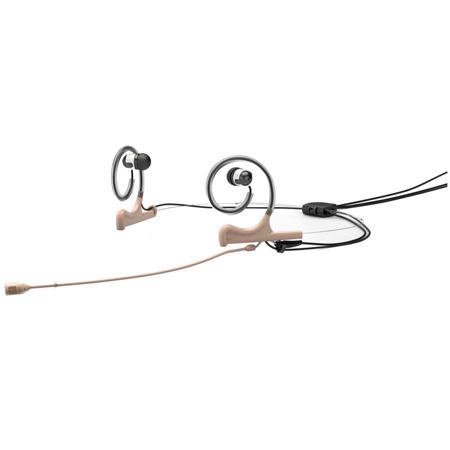 DPA Microphones d:fine 88 Dual-ear Omnidirectional Broadcast Headset Microphone with MicroDot Connector, 120mm Boom, Dual In-Ear, 20Hz-20kHz, Beige