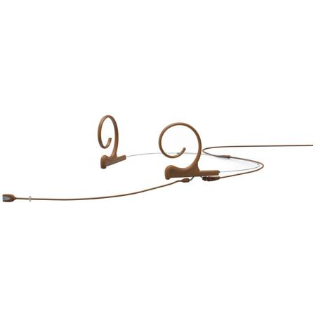 DPA Microphones d:fine Dual-Ear Directional Headset Microphone with Hardwired 3.5mm Locking Ring Connector and 120mm Long Boom, 20Hz-20kHz, Brown
