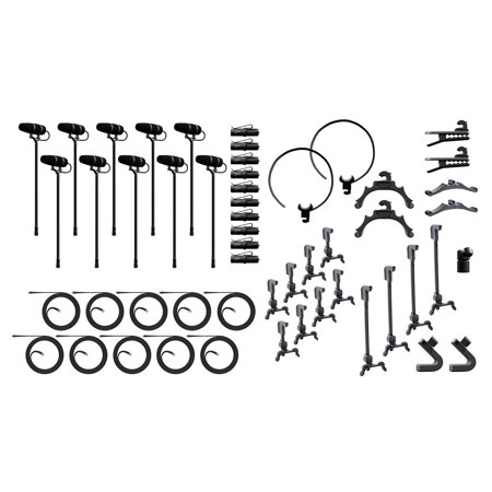 DPA Microphones 4099 CORE+ Classic Touring Kit with 10x Instrument Microphone, Black