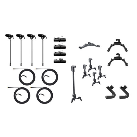 DPA Microphones 4099 CORE+ Classic Touring Kit with 4x Instrument Microphone, Black