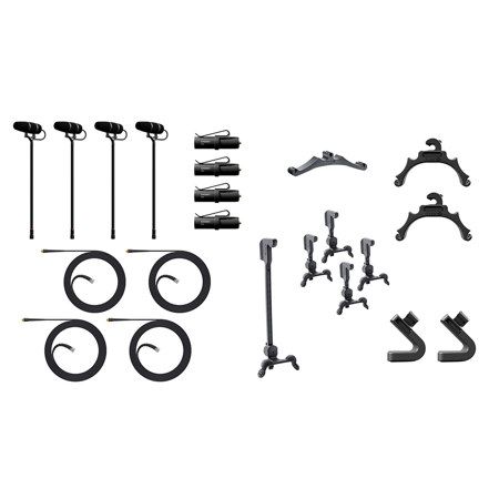 DPA Microphones 4099 CORE+ Classic Touring Kit with 4x Instrument Microphone & Carrying Case, Black