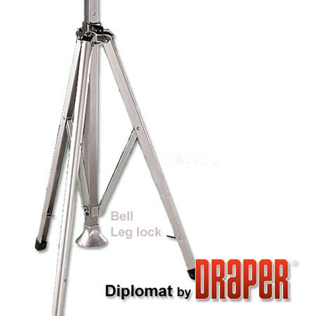 Draper Diplomat/R 96x96" Portable Tripod Projection Screen, 136" Diagonal, Square Format, Matte White with Black Carpet Case
