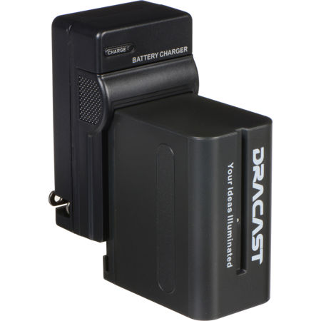 Dracast NP-F 6600mAh Battery and Charger Kit for LED160, LED200, X1, and X2 Light Fixtures