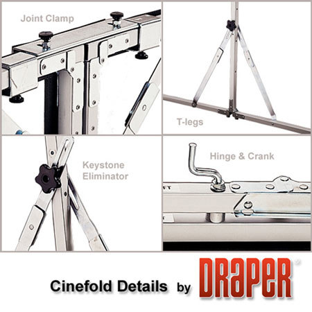 Draper Cinefold Folding Rear Projection Screen with Standard Legs, 68x92"