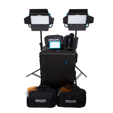 Dracast Interview Pro Series Tungsten 3-Light Kit with Gold-Mount Battery Plate