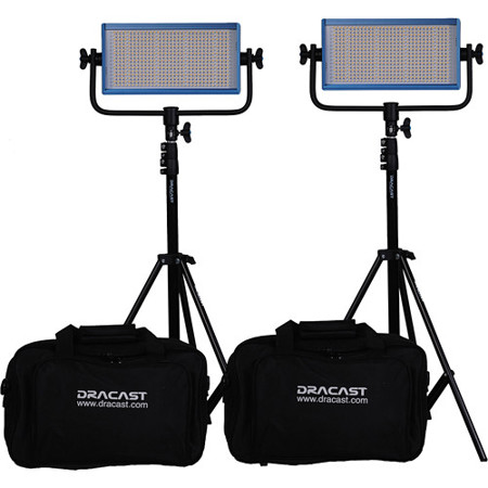 Dracast Pro Series Bi-Color 3-Light Interview Kit w/LED500 & LED240, Gold Mount