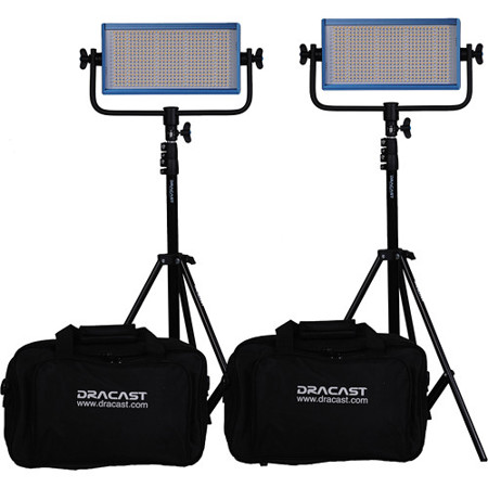 Dracast Pro Series Daylight LED 3-Light Interview Kit with 2x LED500 and 1x X Series LED240 Light, V-Mount