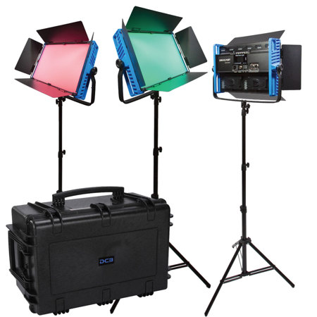 Dracast Kala Plus Series LED3000 300W RGBWW LED 3-Light Kit with Travel Case