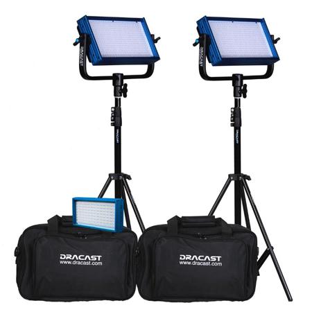 Dracast Plus Series Bi-Color LED 3-Light Interview Kit w/2x LED500 and 1x LED240