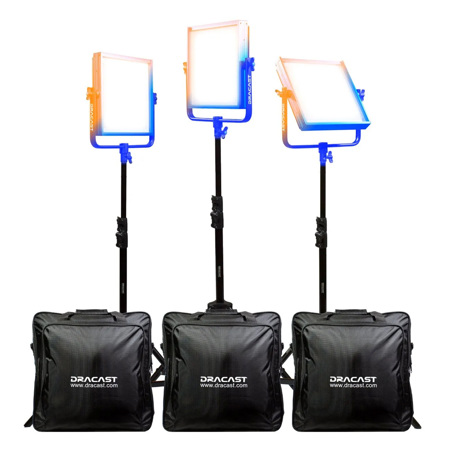 Dracast Pro Series LED1000 60W Bi-Color LED 3-Light Kit, V-Mount