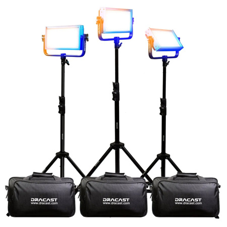 Dracast Pro Series LED500 30W Bi-Color LED 3-Light Kit, V-Mount