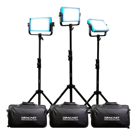 Dracast Pro Series LED500 30W Daylight LED 3-Light Kit, V-Mount