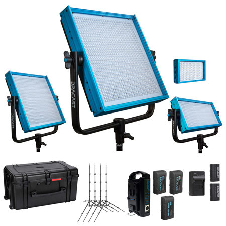 Dracast Remote Newsroom Studio Essentials Bi-Color 4-Light Kit, V-Mount