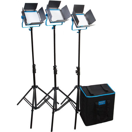 Dracast S-Series LED500 Daylight LED 3-Light Kit with V-Mount Battery Plate