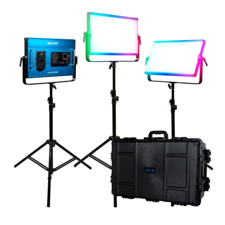 Dracast X Series LED2000 120W RGB LED 3-Light Kit, V-Mount