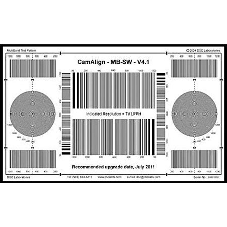 DSC Labs DX1 16:9 / 4:3 Multiburst Test Target (Black on White)