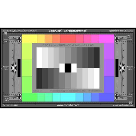 DSC Labs ChromaDuMonde 24-R Junior CamAlign Chip Chart with Resolution, 17x10"