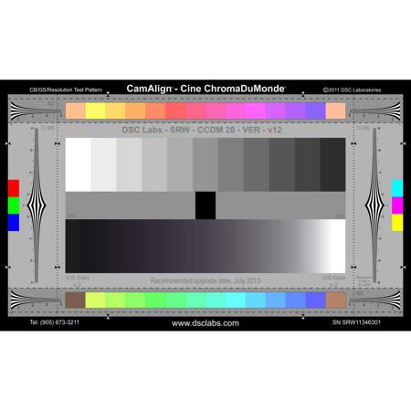 DSC Labs ChromaDuMonde 24-R Senior CamAlign Chip Chart with Resolution, 24x14.7"