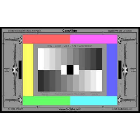 DSC Labs ColorBar/GrayScale Standard CamAlign Chip Chart with Resolution
