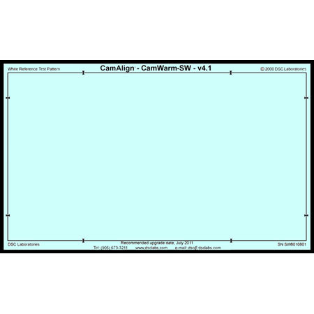 DSC Labs CamAlign CamWarm Standard Chart, 13x21.3"