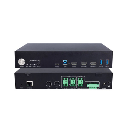 DVDO 4K Conference System with USB-C & HDMI Inputs and Built-in DSP & Amplifier, Black