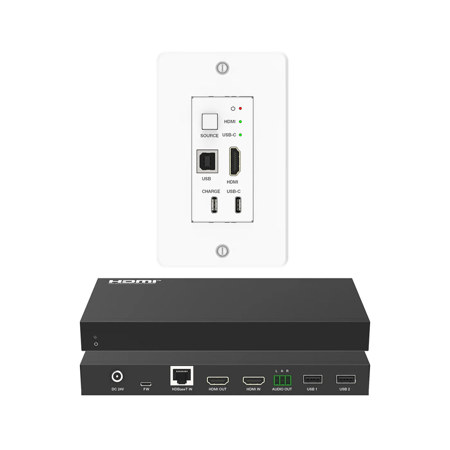 DVDO 4K HDMI and USB-C Wall Plate Extender over HDBaseT with USB
