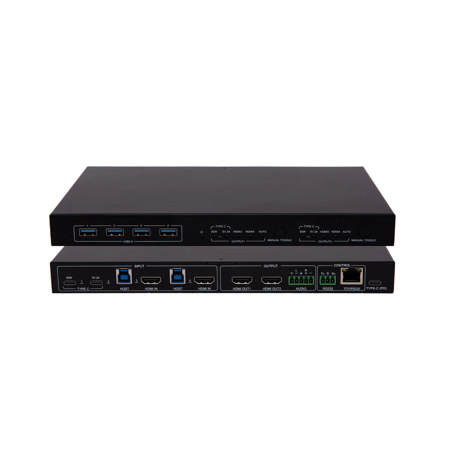 DVDO 4x2 4K Presentation Switcher with USB-C & HDMI Input Modules, Black