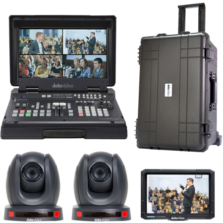 Datavideo HS-1600T Video Streaming Studio Kit, 2x PTC-140T Camera with Case