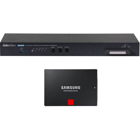 Datavideo 4-Channel 1 RU Streaming Encoder and Recorder with 256GB SSD