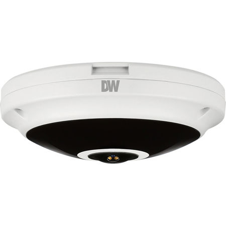Digital Watchdog MEGApix Series PANO 5MP Indoor Day & Night Network Dome IP Camera with 1.5mm Fisheye Lens and 32' IR Distance, 360deg. Hemispheric View, 2592x1944, 30fps, H.265, H.264, MJPEG, PoE