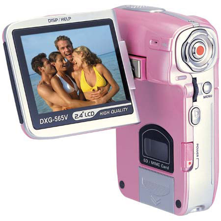 DXG USA DXG-565V High Definition 5.1 Megapixel Digital Video Camera with 4x Digital Zoom & 2.4" TFT Screen, Pink