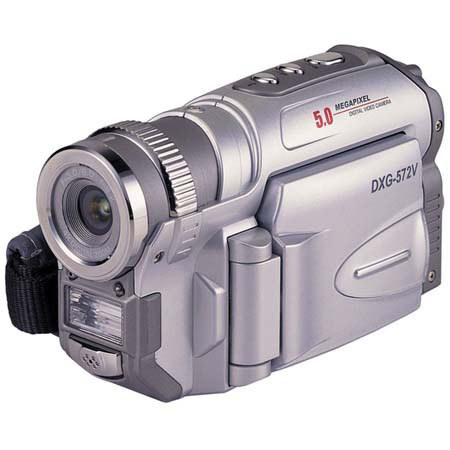 DXG USA DXG-572V High Definition 5.0 Megapixel Digital Video Camera, 4x Digital Zoom, Silver