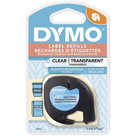 Dymo 16952 1/2in x 13ft LetraTag Plastic Labels