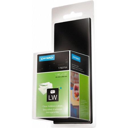 Dymo Clear Address Labels, 1.12x3.5" - 130 ct Roll