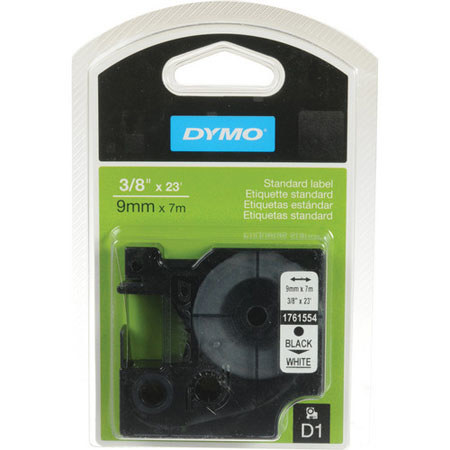 Dymo Standard D1 3/8"x23' Label, Red Print, Blue Tape