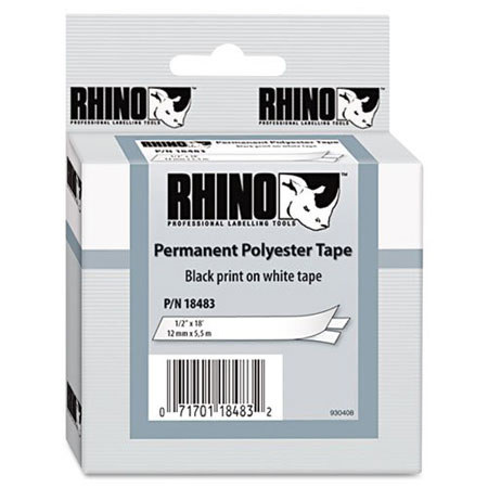 Dymo 18483 1/2in x 18ft Permanent Polyester Labels