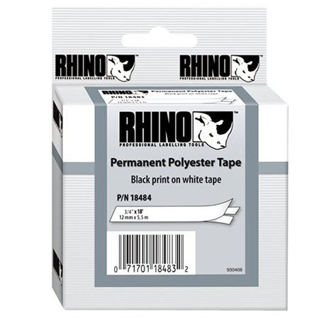 Dymo 18484 3/4in x 18ft RhinoPRO Polyester Labels