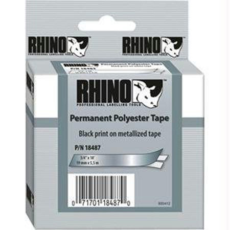 Dymo 18487 3/4in x 18ft Metalized Polyester Labels