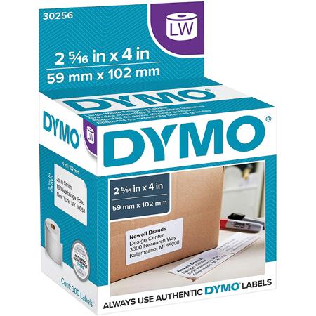 Dymo 30256 2-5/16x4 inch Shipping Labels, 300 Per Roll