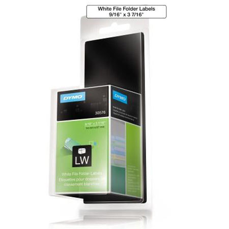 Dymo 0.56x3.44" File-Folder Labels, 130 Pack, White