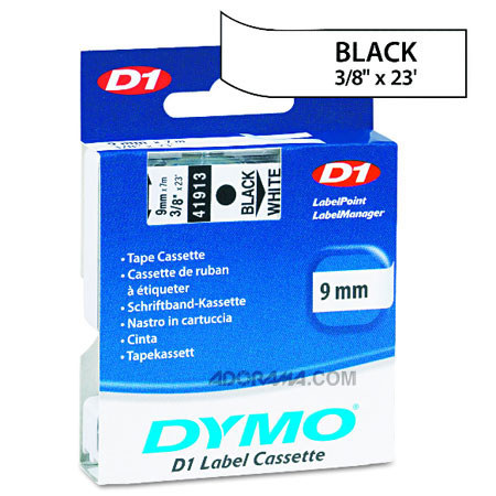 Dymo 40913 9mm Standard D1 Black/White Labels