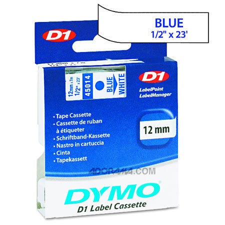 Dymo 45014 1/2in 23 Ft Blu on Clr Tape for LabelMANAGER