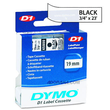 Dymo 45800 3/4in 23 Ft Blk on Clr Tape for LabelMANAGER