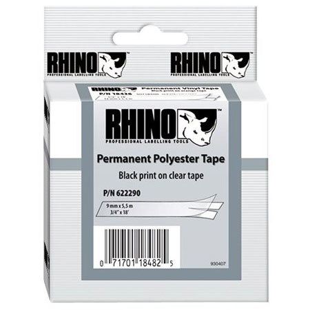 Dymo 622290 3/4in 18ft Clear Adhesive Polyester Labels