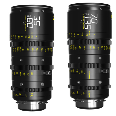 DZOFILM Catta Ace 35-80mm and 70-135mm T2.9 Cine Lens Bundle for PL Mount and Canon EF, Black