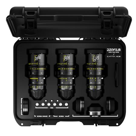 DZOFILM Catta Ace Cine 3-Lens Bundle with 18-35mm, 35-80mm, 70-135mm T2.9 Lens for PL Mount and Canon EF, Black