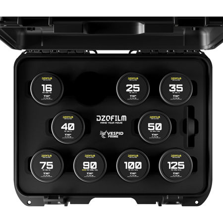 DZOFILM Vespid Prime Cinema 9-Lens Kit with 25mm, 35mm, 40mm, 50mm, 75mm, 100mm, 125mm T2.1, 16mm and 90mm T2.8 Lens for PL & EF Mount